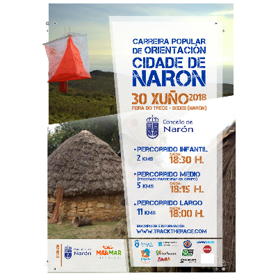 Poster for event Carreira Popular de Orientación "CIDADE DE NARÓN" 2018
