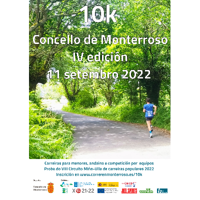 Cartel del evento IV 10K Monterroso 2022